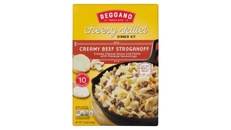 Reggano Pasta Kits Creamy Beef Stroganoff Chessy Skillet Dinner Kit