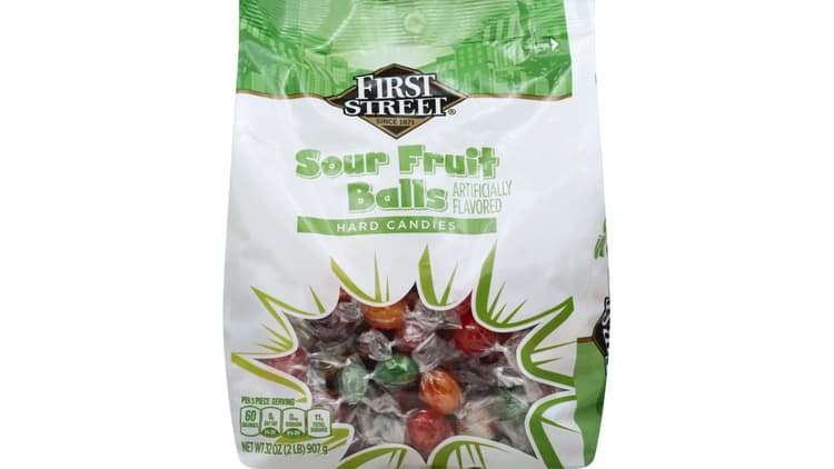 First Street Candies, Hard, Sour Fruit Balls