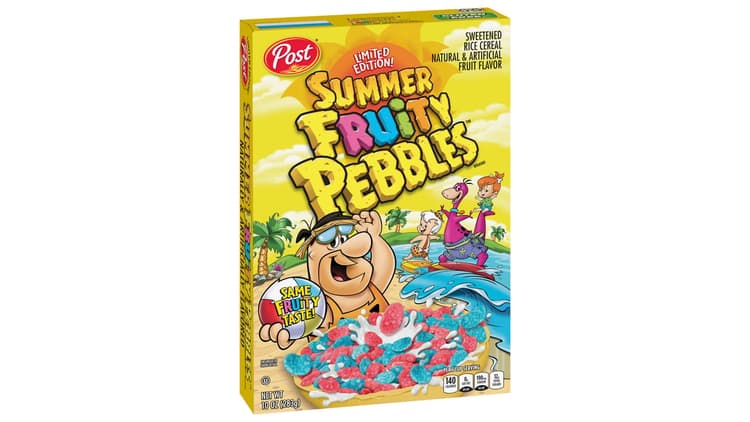 Post Summer Fruity Pebbles Rice Cereal