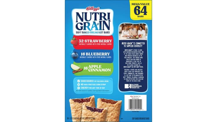 Kellogg'S Nutri-Grain Soft Baked Breakfast Bars Variety Strawberry, Blueberry, Apple Cinnamon