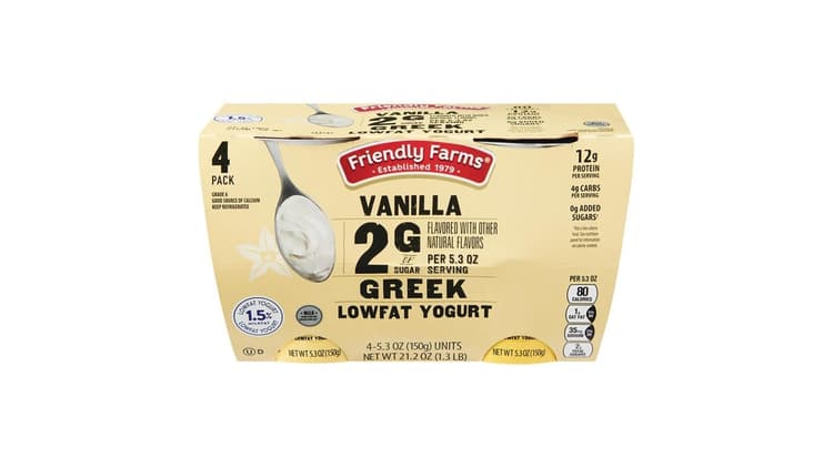 Friendly Farms Lowfat Greek Yogurt Vanilla