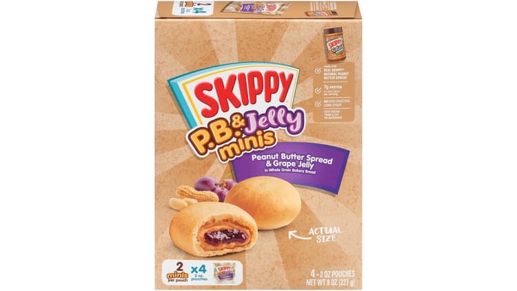 Skippy, Pb & Jelly, In Whole Grain Bakery Bread, Peanut Butter & Grape Jelly, Minis