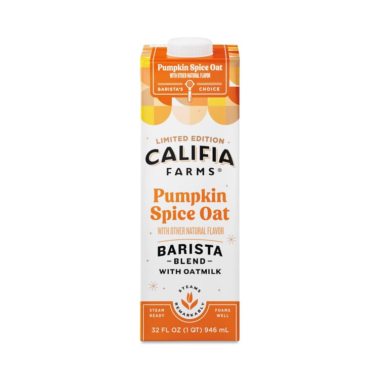 Califia Farms Pumpkin Spice Oat Barista Blend With Oatmilk