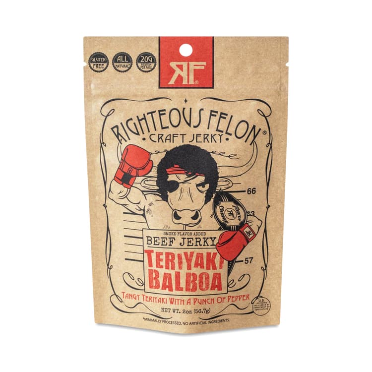 Righteous Felon Beef Jerky, Teriyaki Balboa