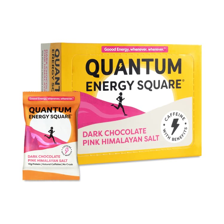 Quantum Energy Squares Value Pack, Caffeine & Protein Bars, Dark Chocolate Pink Himalayan Salt