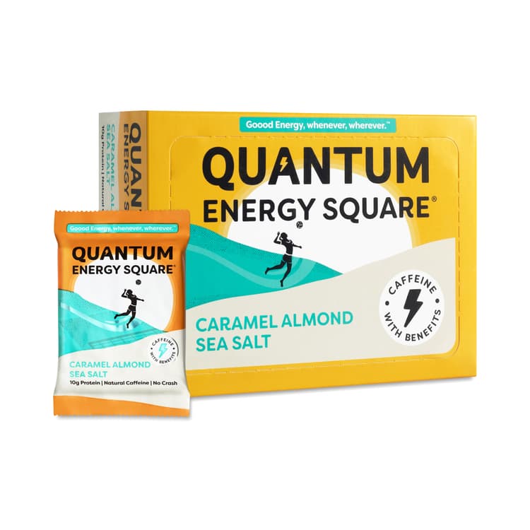 Quantum Energy Squares Value Pack, Caffeine & Protein Bars, Caramel Almond Sea Salt
