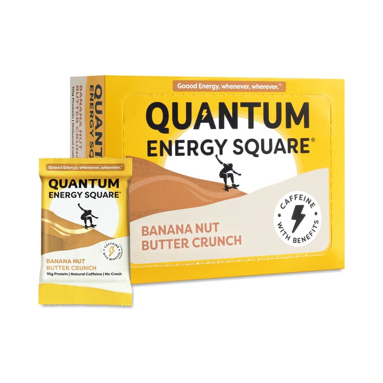 Quantum Energy Squares Value Pack, Caffeine & Protein Bars, Banana Nut Butter Crunch