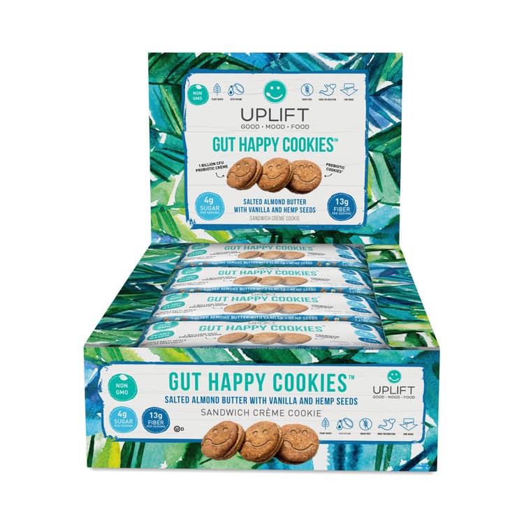 Gut Happy Cookies, Salted Almond Butter W/ Vanilla & Hemp Seed