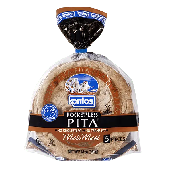 Kontos Whole Wheat Pocket-Less Pita Bread