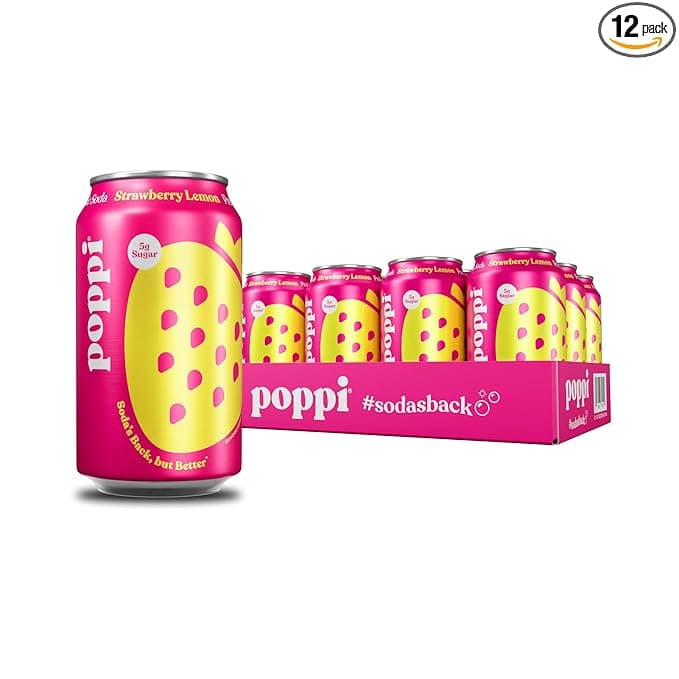 Poppi Sparkling Prebiotic Soda Strawberry Lemon
