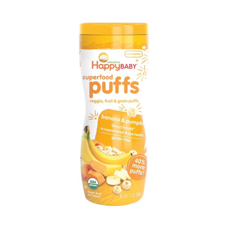Happy Baby Superfood Puffs: Fruit, Veggie & Grain Puffs Banana & Pumpkin