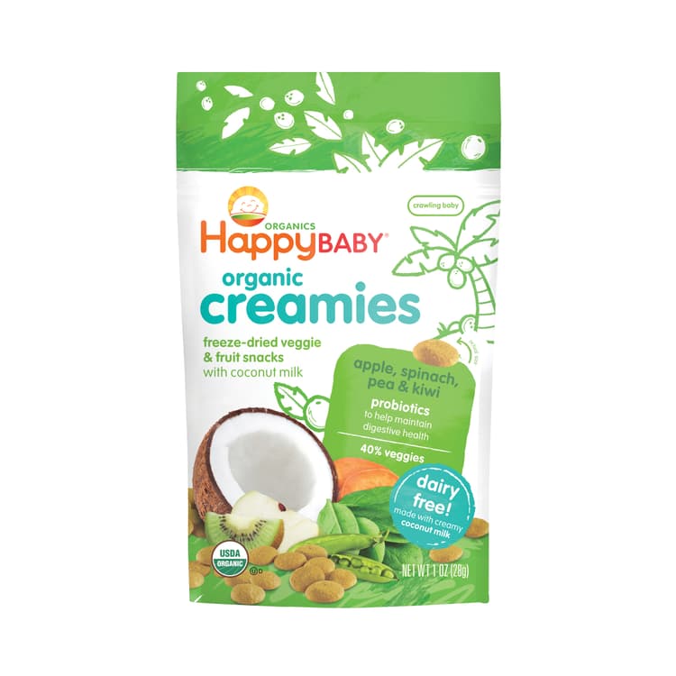 Happy Baby Organic Creamies: Apple, Spinach Pea & Kiwi Freeze-Dried Veggie & Fruit Snacks