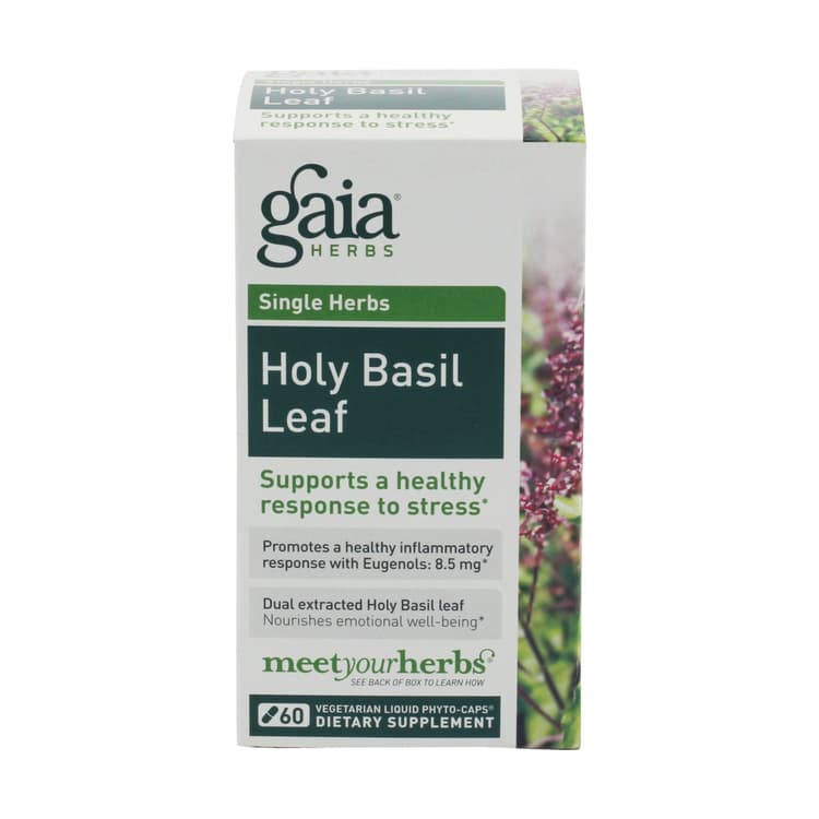 Gaia Herbs Holy Basil Liquid Caps, 60 Capsules