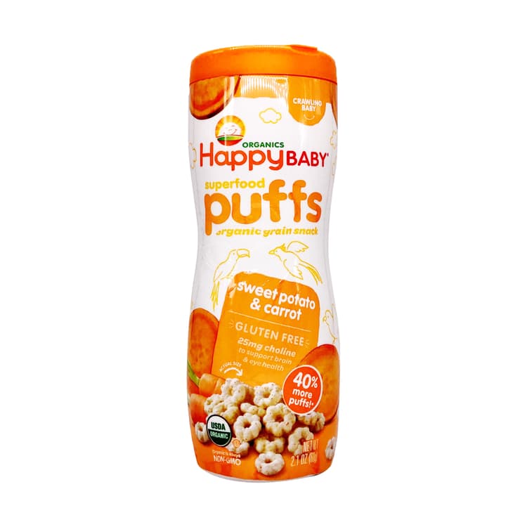 Happy Baby Superfood Puffs: Fruit, Veggie & Grain Puffs Sweet Potato & Carrot
