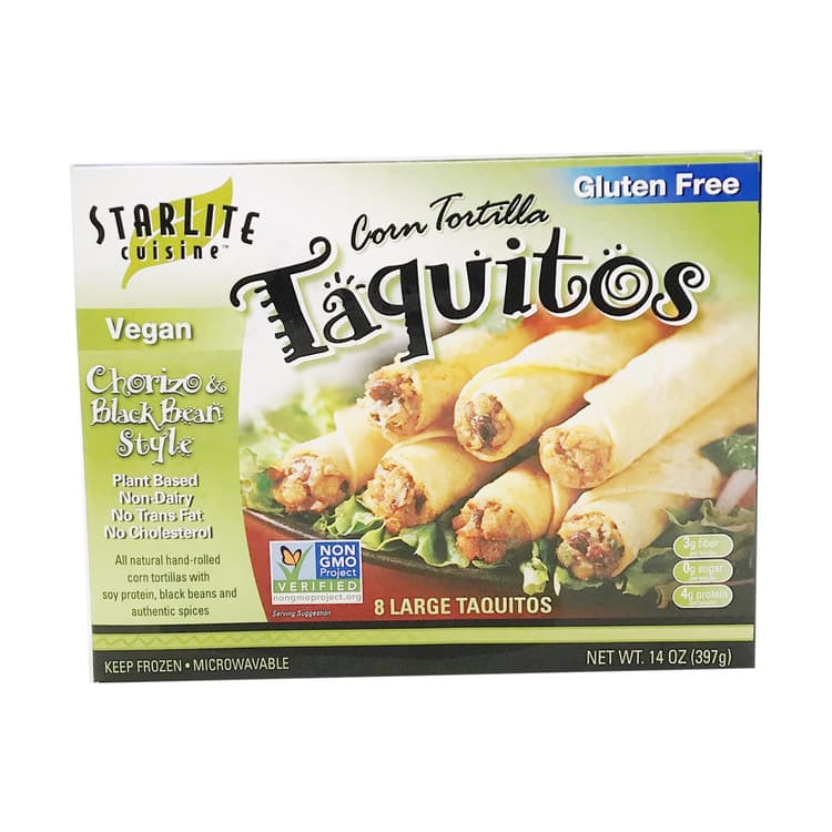 Vegan Black Beans Spicy Soy Taquitos
