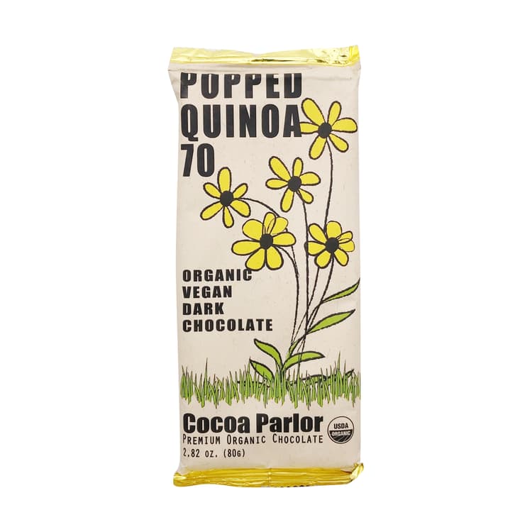 Cocoa Parlor Organic Dark Popped Quinoa Bar 70% Cacao