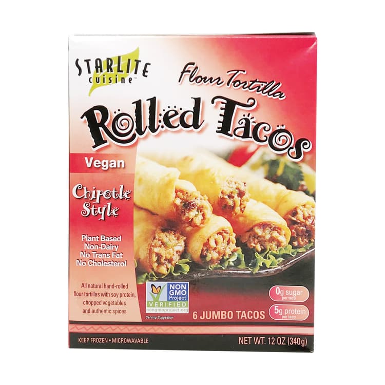 Starlite Vegan Chipotle Chicken Soy Rolled Tacos