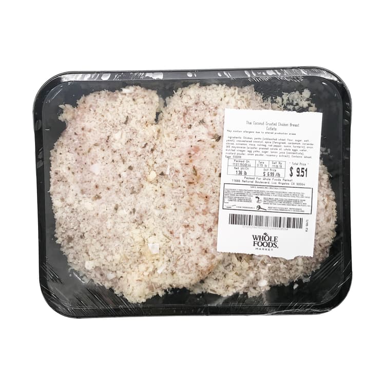 Meat Thai Coconut Crusted Chicken Breast Cutlets