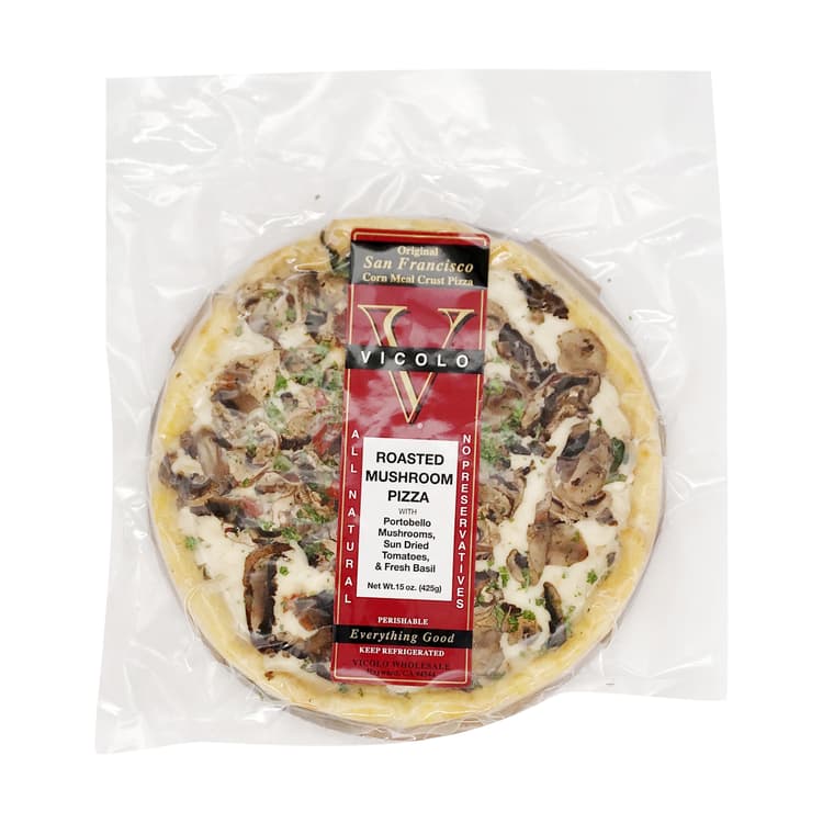 Mushroom Cornmeal Crust Pizza