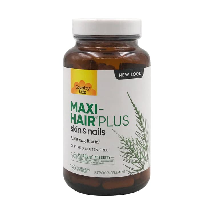 Country Life Maxi Hair Plus With 5000 Mcg Biotin, 120 Vegetarian Capsules