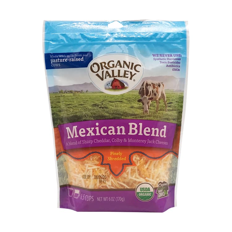 Organic Finely Shreeded Shredded Mexican Blend Cheese