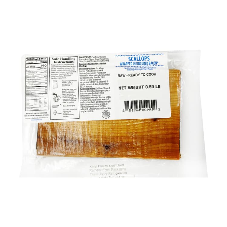 Scallops Wrapped In Uncured Bacon