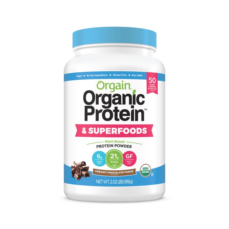 Orgain Organic Protein + Superfoods Powder - Plant Based Creamy Chocolate Fudge