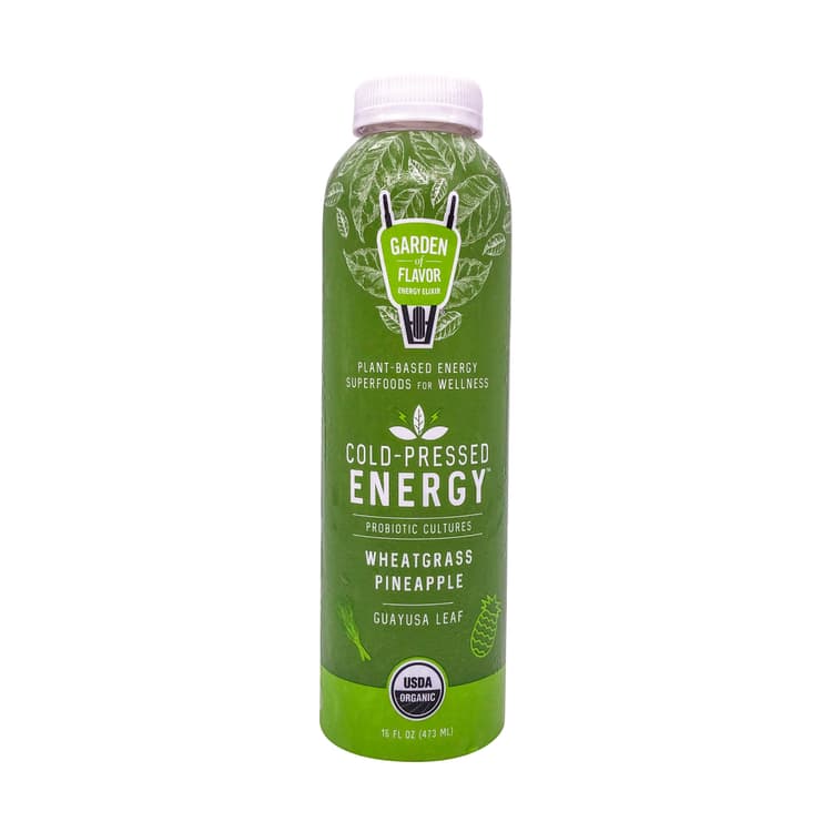 Garden Of Flavor Wheatgrass Pineapple Organic Cold-Pressed Energy Elixir With Probiotics