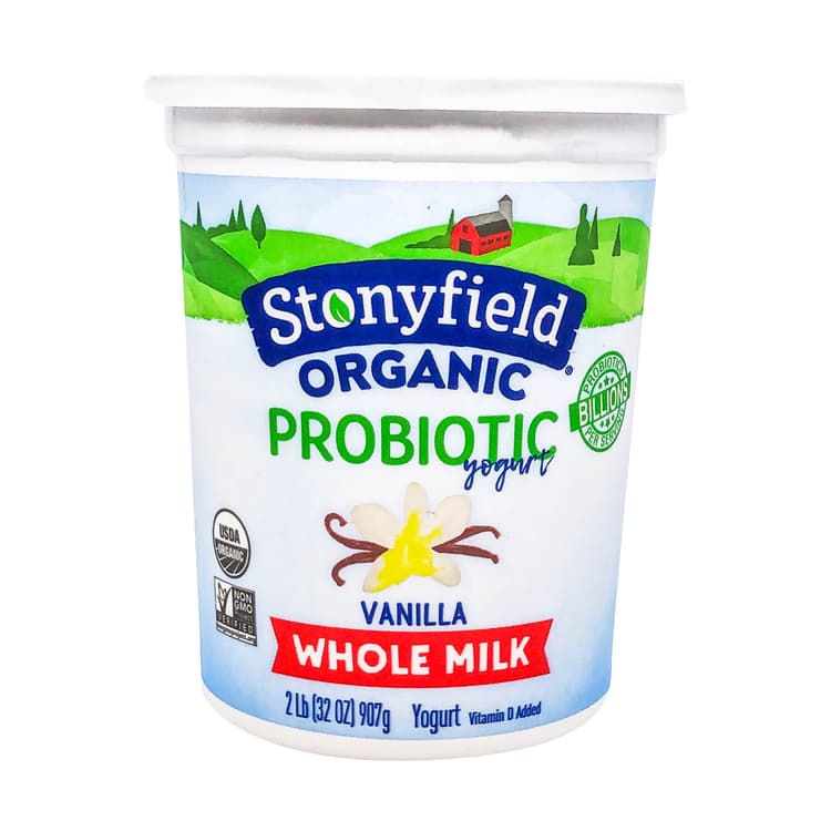 Stonyfield Organic Vanilla Whole Milk Probiotic Yogurt