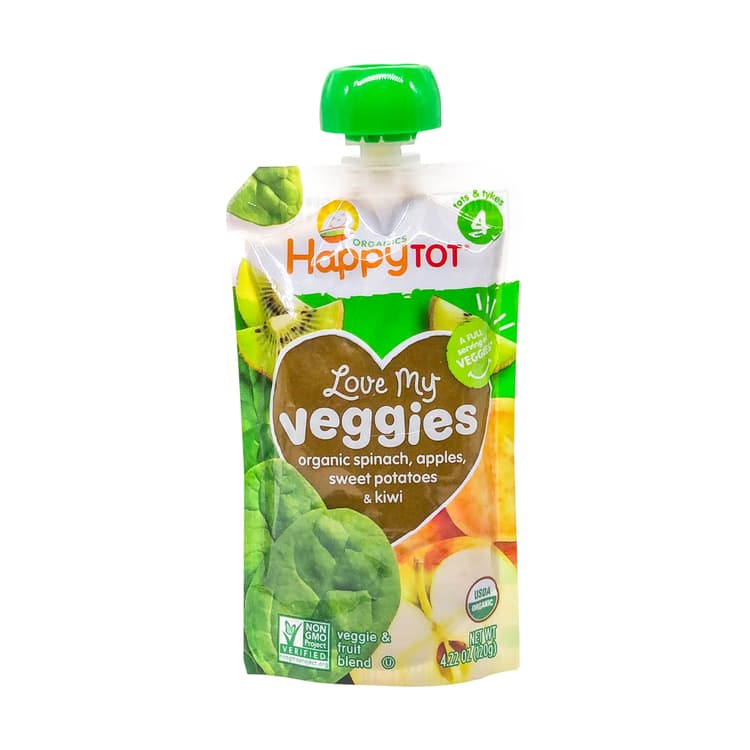 Happy Tot: Love My Veggies Organic Spinach, Apple, Sweet Potato & Kiwi Blend