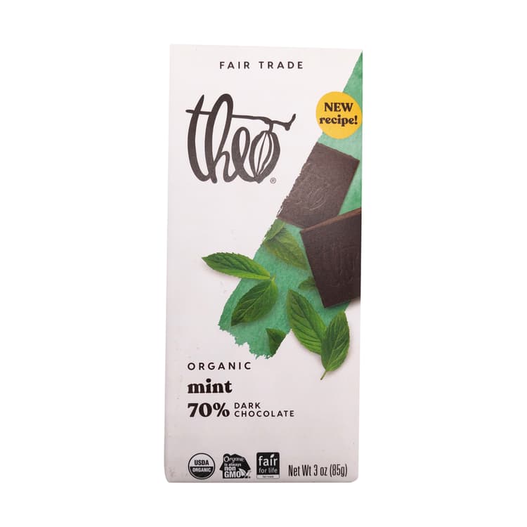 Organic Fair Trade Mint (70%) Dark Chocolate Bar