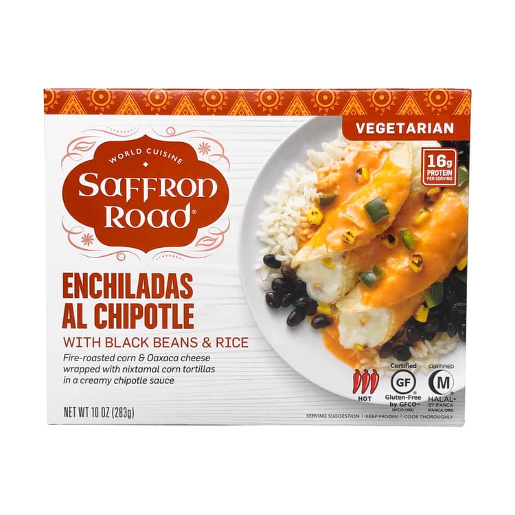 Saffron Road Enchiladas Al Chipotle With Black Beans & Rice