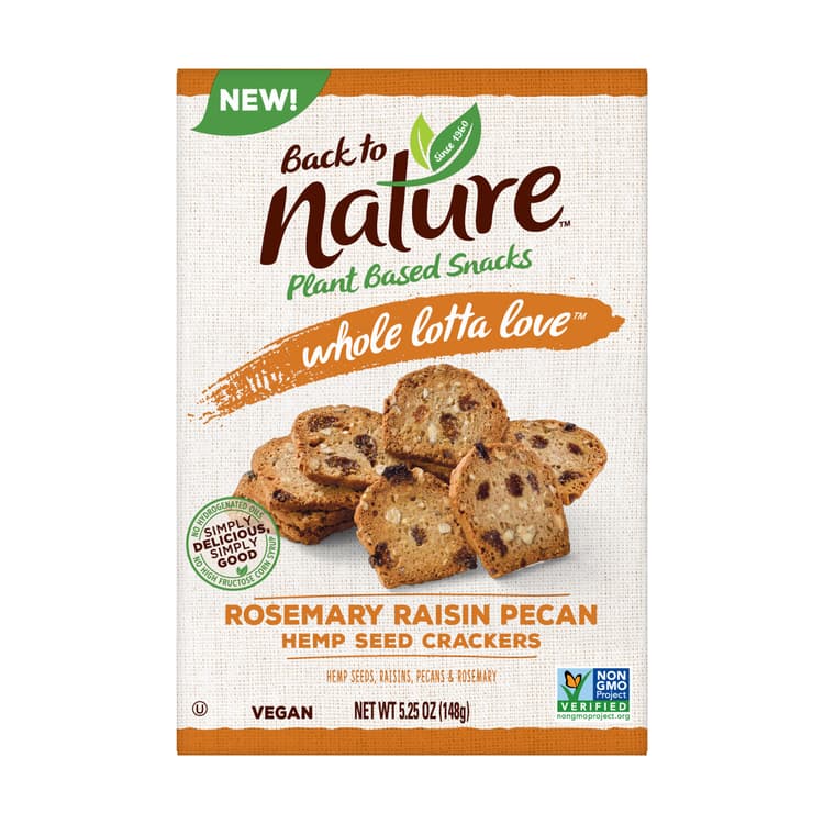 Whole Lotta Love Hemp Heart Crackers Raisin Pecan