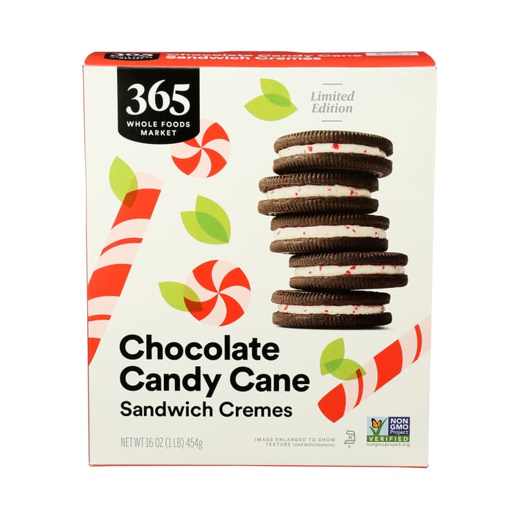 Limited Edition Sandwich Cremes Cookies, Chocolate Candy Cane