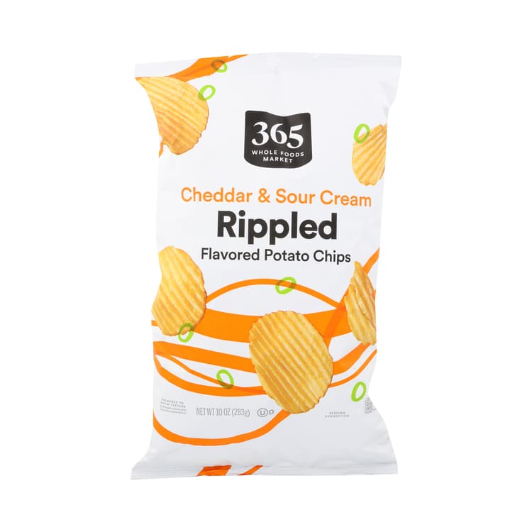 365 Whole Foods Market Rippled Potato Chips Cheddar & Sour Cream