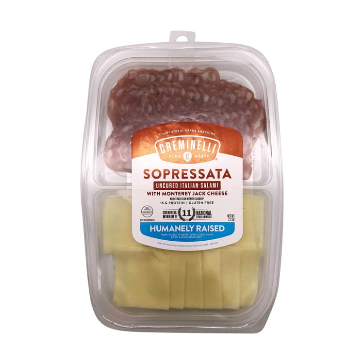 Creminelli Sopressata Salami With Monterey Jack Cheese Snack
