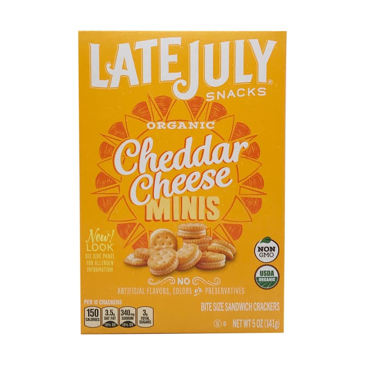 Organic Mini Cheddar Cheese Bite Size Sandwich Crackers