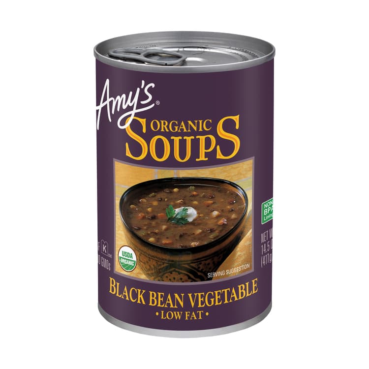 Organic Black Bean Vegetable Soup, Low Fat
