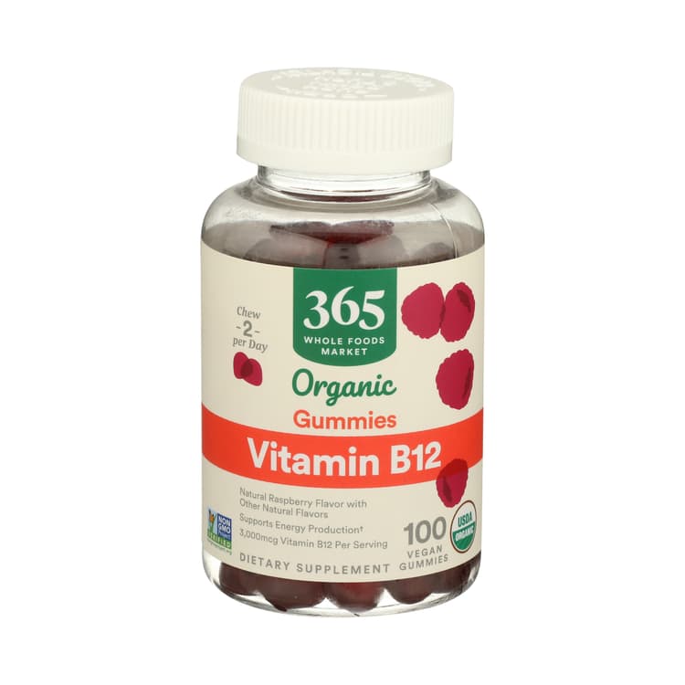 Organic Supplements - Vitamins B12 (Vegan Gummies), 100 Vegan Gummies