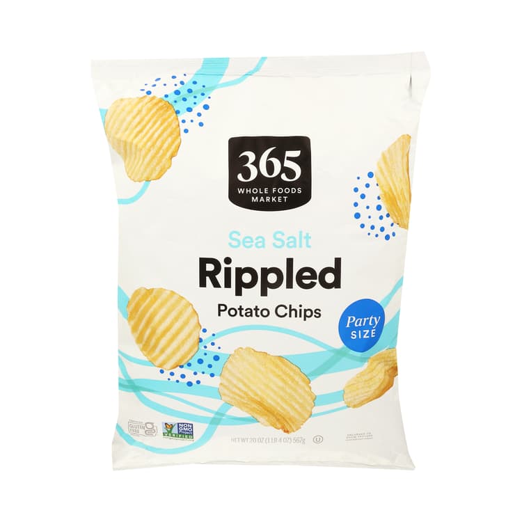 365 By Whole Foods Market Potato Chips Sea Salt - Rippled Party Size