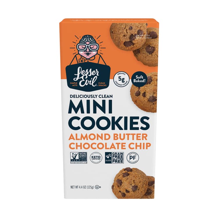 Lesserevil Mini Cookies Almond Butter Chocolate Chip