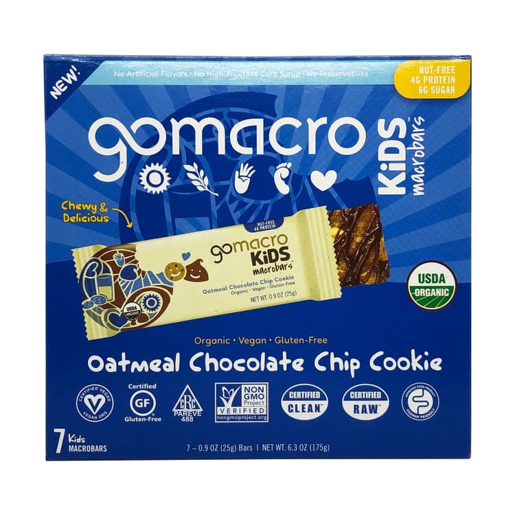 Organic Oatmeal Chocolate Chip Cookie Kids Bars