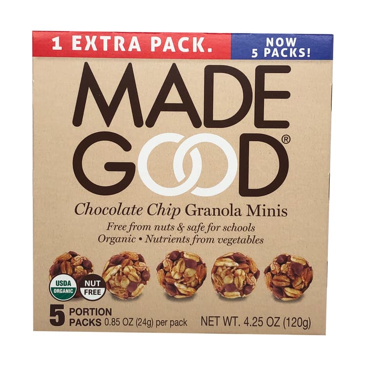 Organic Chocolate Chip Granola Minis, 5 Portion