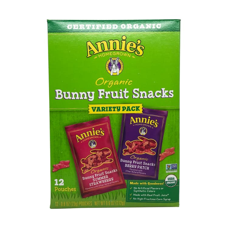Organic Bunny Fruit Snacks Variety
