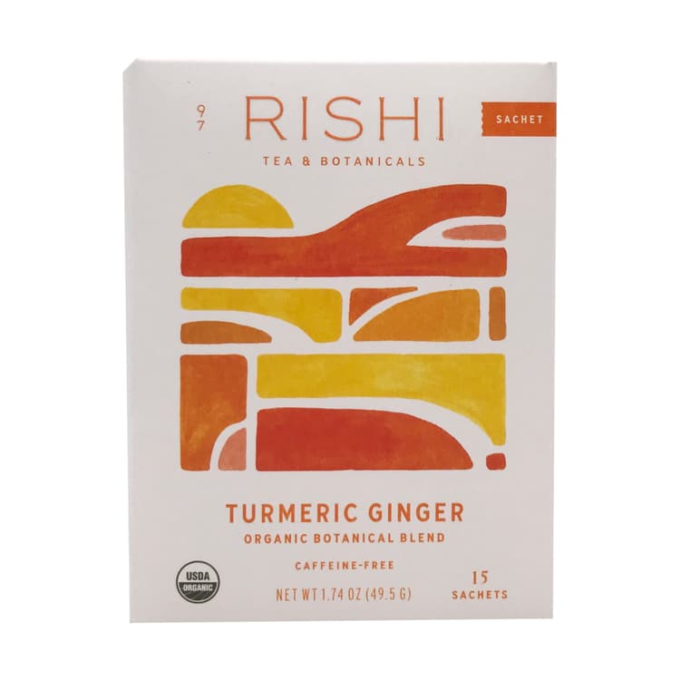 Organic Caffeine-Free Turmeric Ginger Herbal Tea, 15 Sachets