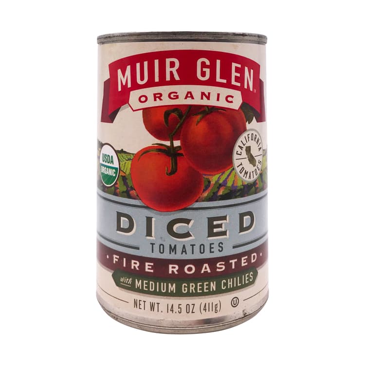 Organic Fire Roasted Diced Tomatoes With Medium Green Chilies