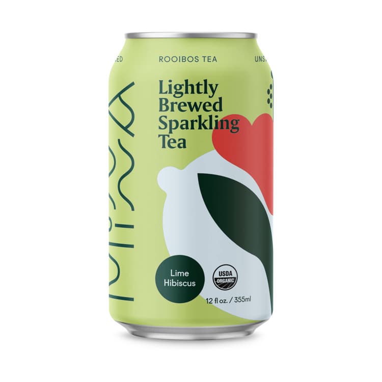 Minna Organic Sparkling Iced Tea - Lime Hibiscus Rooibos Tea: No Sugar, Zero Calorie, Lightly Brewed, Refreshing, Non-Gmo, Fair Trade