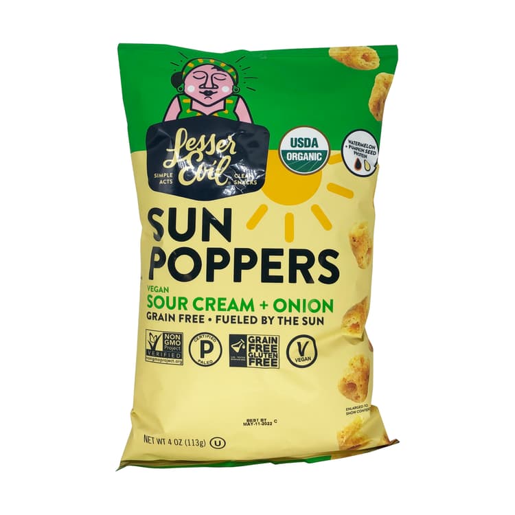 Lesserevil Sun Poppers Sour Cream + Onion