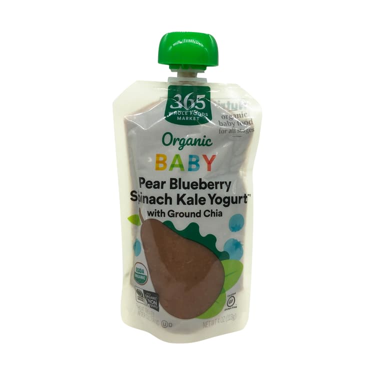 Organic Pear Blueberry Spinach Kale Yogurt Chia Baby Food