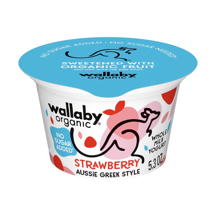 Wallaby Organic Aussie Greek Yogurt, No Sugar Added, Strawberry, Usda Organic